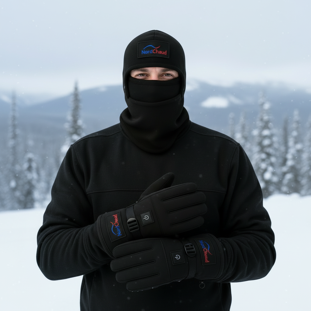 Combo Hiver NordChaud — Gants Chauffants + Cagoule Thermique
